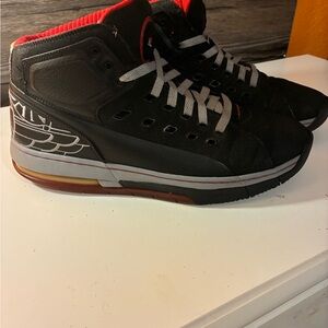 Jordan Black and Red High-Top Sneakers